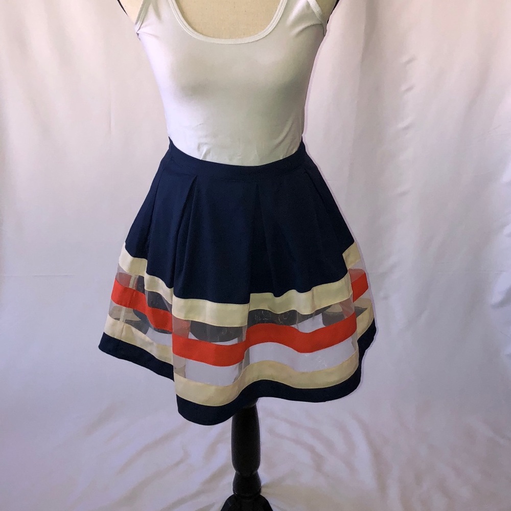 Umgee Blue pleated circle skirt NWT